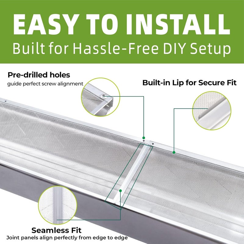 Hoopmon Gutter Guard – 100% Stainless-Steel Micro-Mesh Design, Pine Needle & Small Debris Protection, Fits 6 in K‑Style & Half‑Round Gutters, DIY Screws Included (6in Sample - 1 Panel) - Image 4